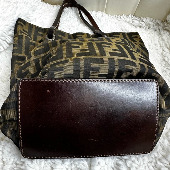Fendi Black and Brown Small Tote Bag with Iconic Monogram - Picture 3 of 10